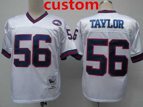 Men%27s New York Giants Custom White Throwback Jersey->nba womens jerseys->NBA Jersey